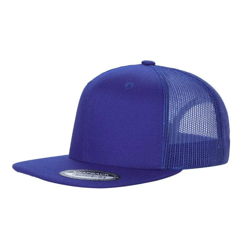 12 Pack Trucker Mesh Hat Cap - Flat Bill, Adjustable, 6-Panel