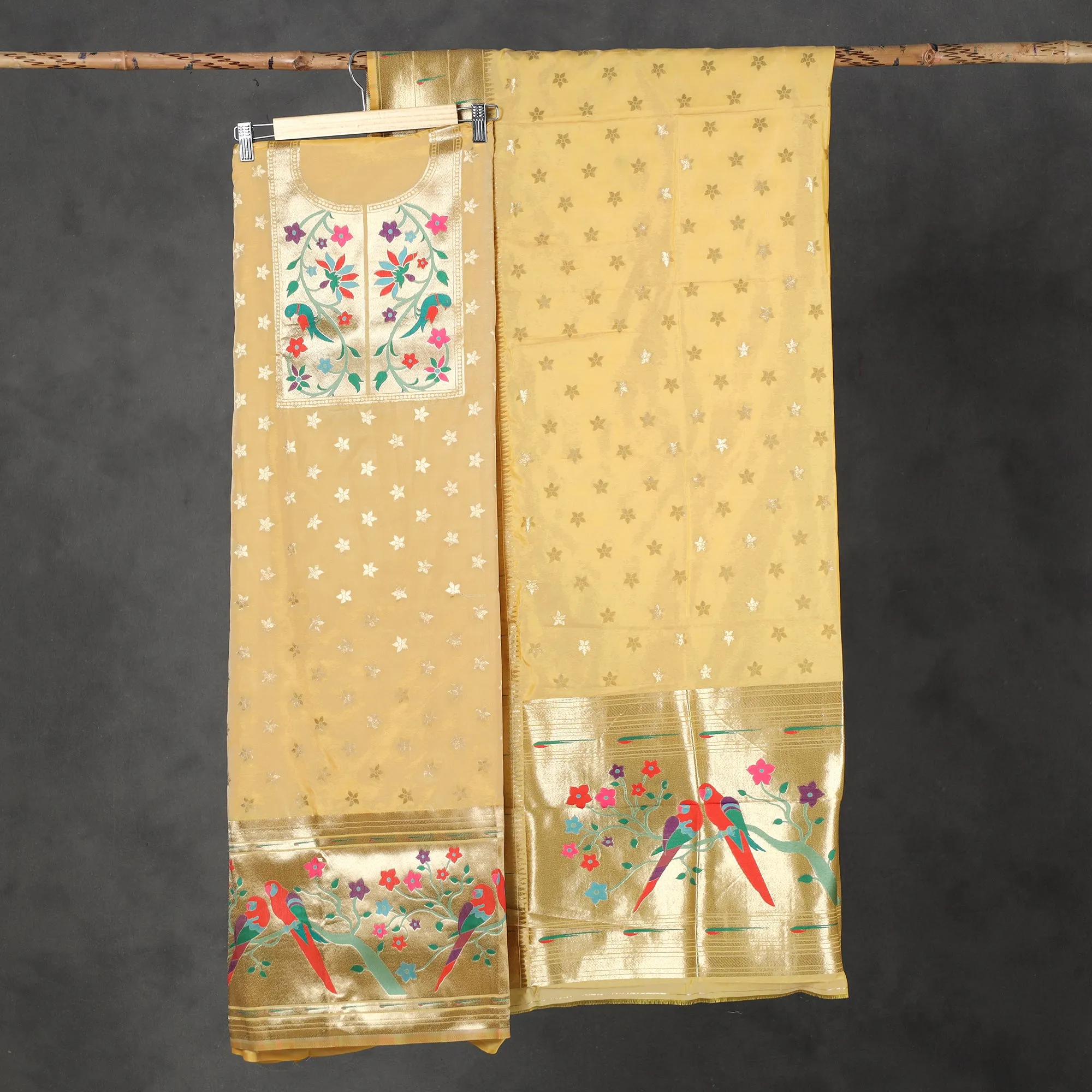 2pc Paithani Weave Silk Suit Material Set 01