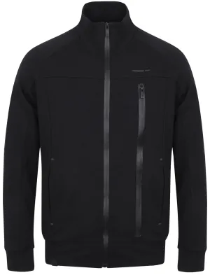 Amago Funnel Neck Zip Through Hoodie In Black - Dissident