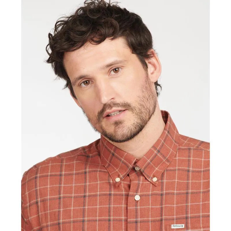 Barbour Pelton Regular Fit Mens Shirt - Garnet Red