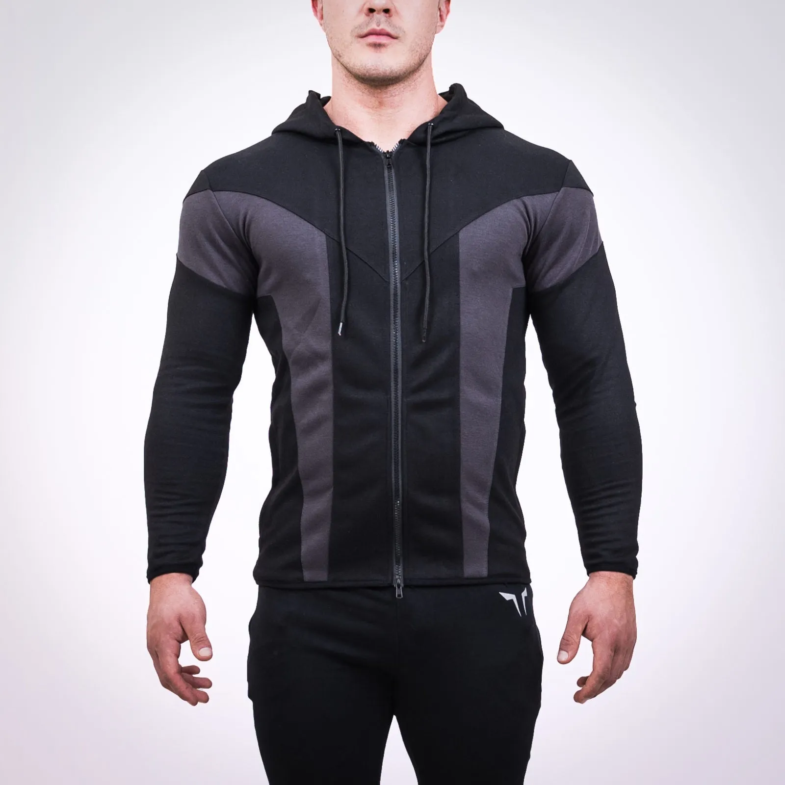 BLACK WOLF CUT GYM HOODIE