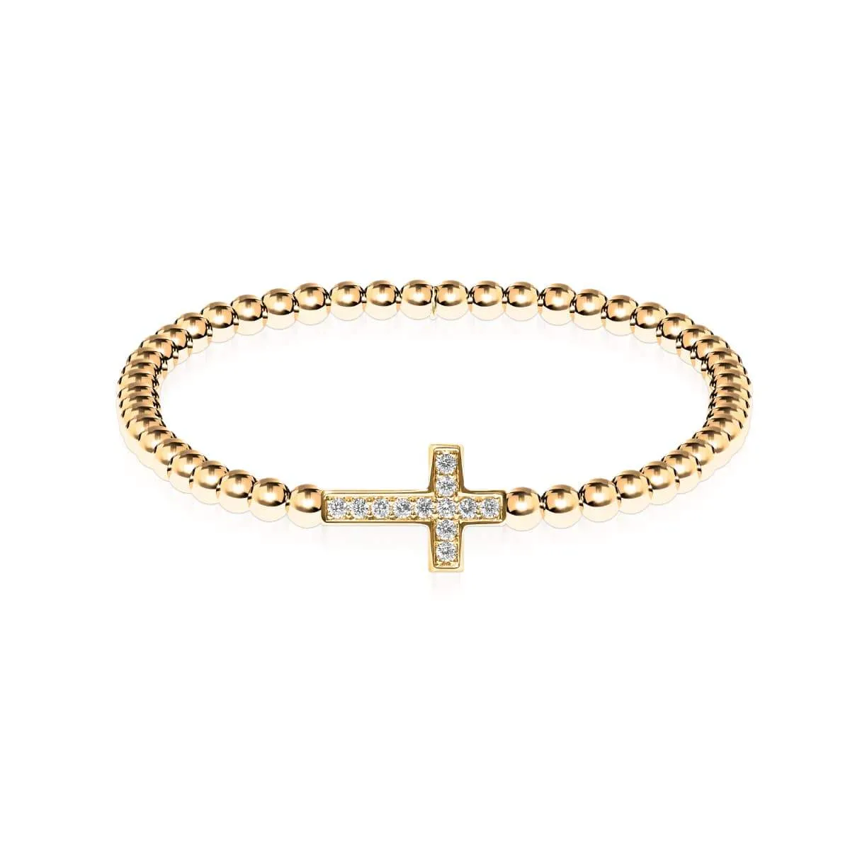 Blessed | 18k Gold | Crystal Cross Charm Bracelet