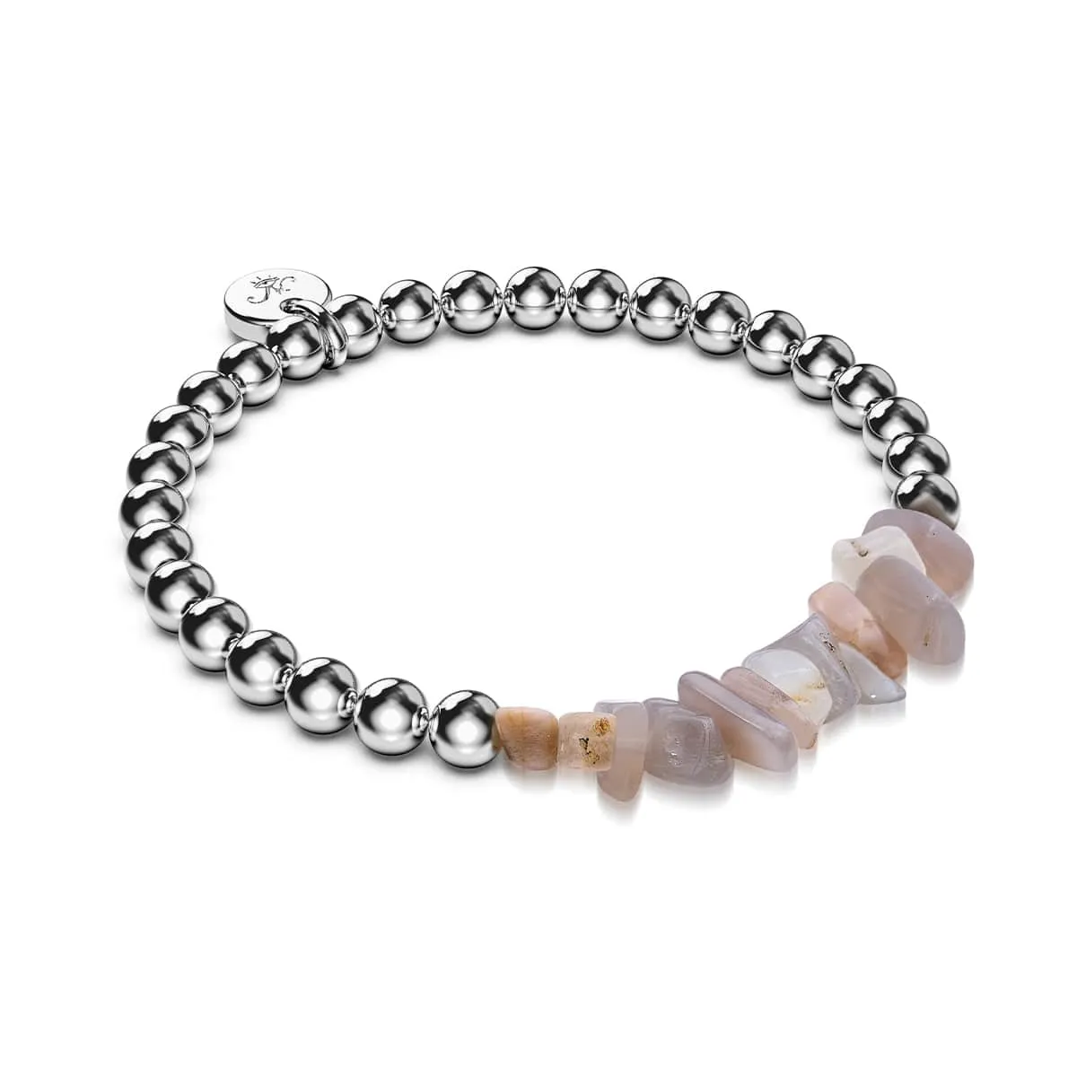 Botswana Agate | Silver | Uncut Gemstone Bracelet