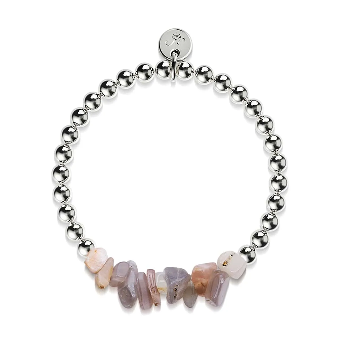 Botswana Agate | Silver | Uncut Gemstone Bracelet