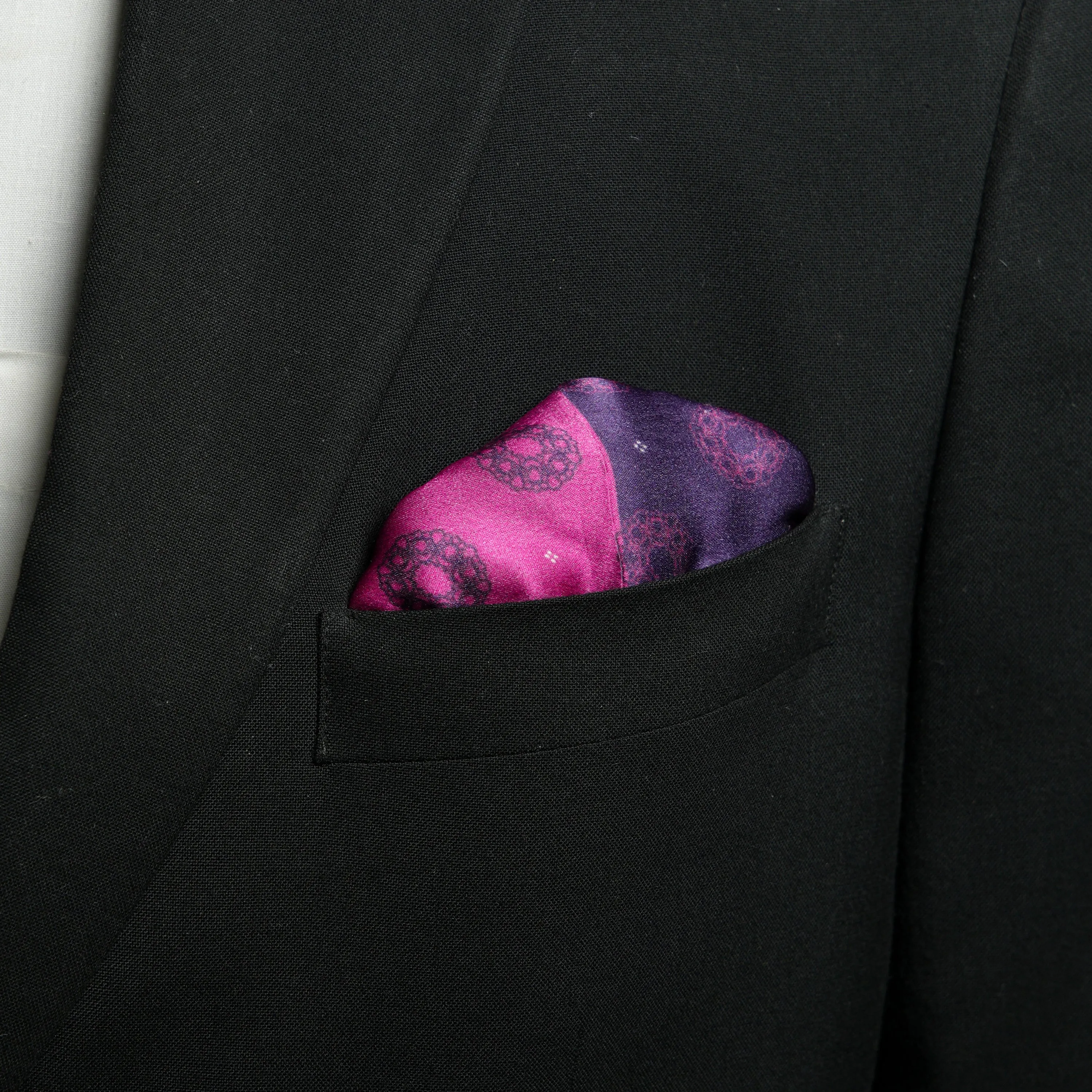 Chokore Pink & Purple 2-in-1 Silk Pocket Square - Indian at Heart Range