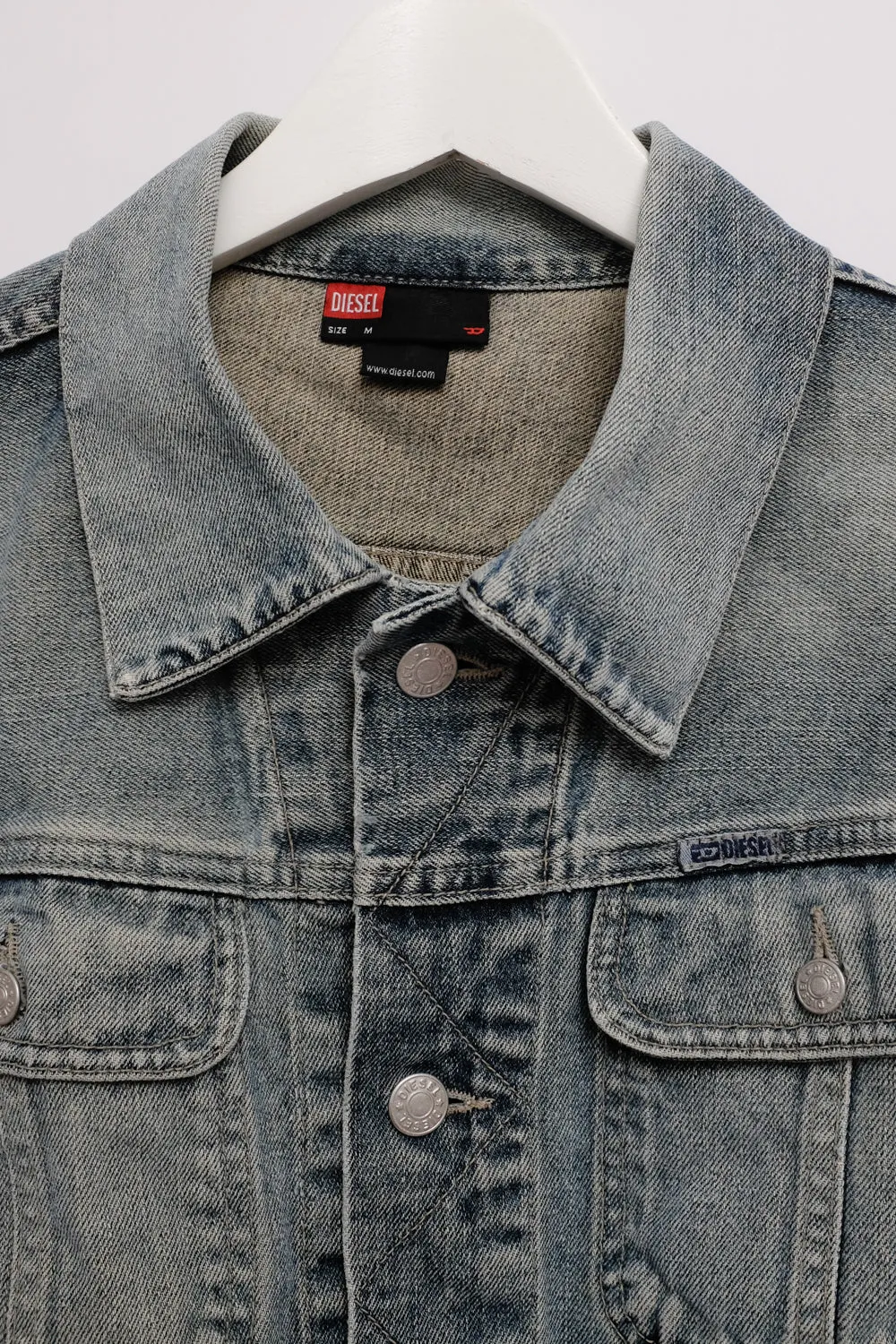 DIESEL CROP FADED VINTAGE DENIM JACKET