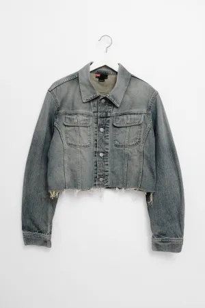 DIESEL CROP FADED VINTAGE DENIM JACKET