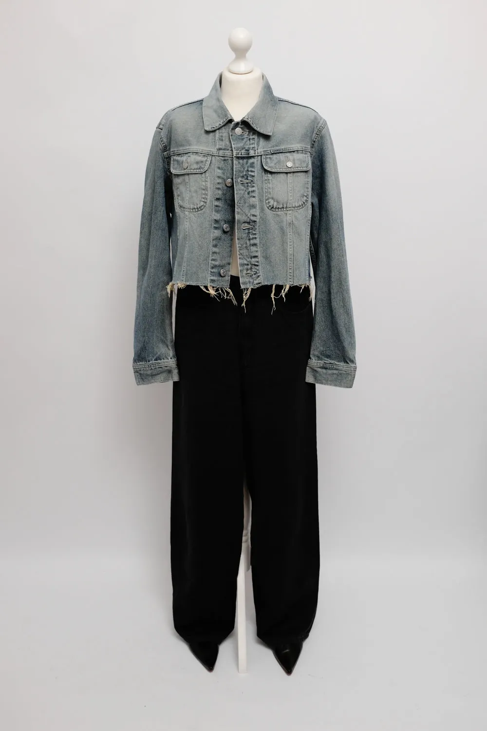 DIESEL CROP FADED VINTAGE DENIM JACKET