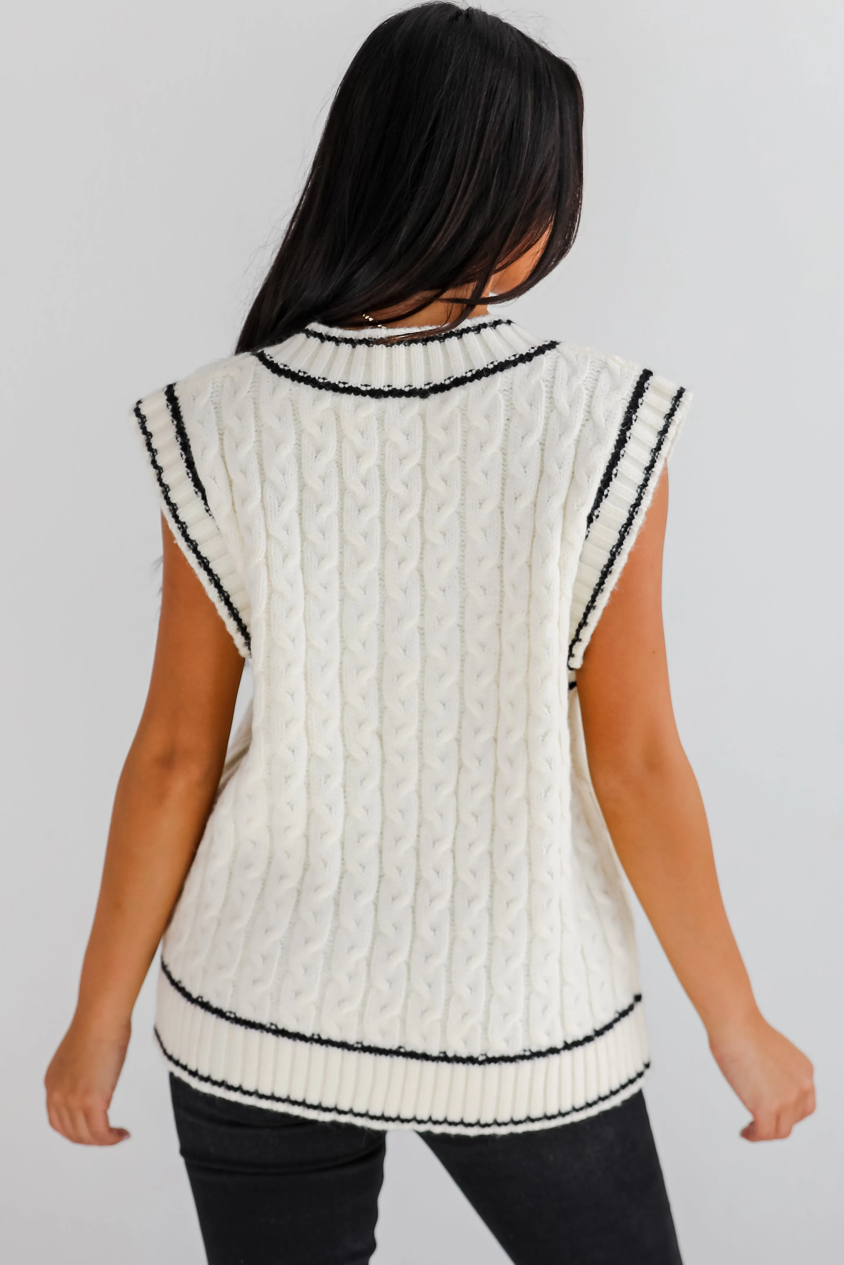 FINAL SALE - Posh Scholar Cable Knit Sweater Vest