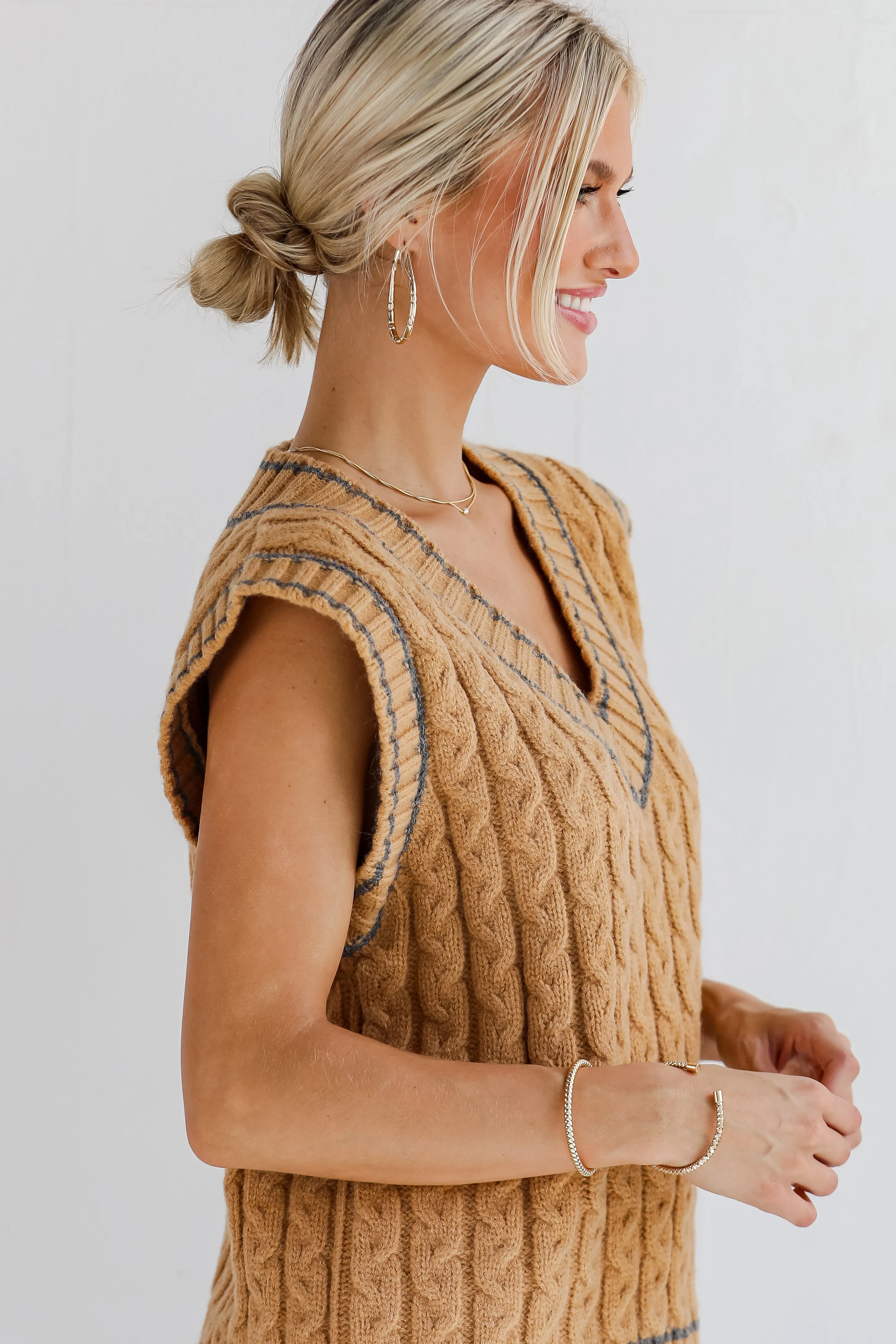 FINAL SALE - Posh Scholar Cable Knit Sweater Vest