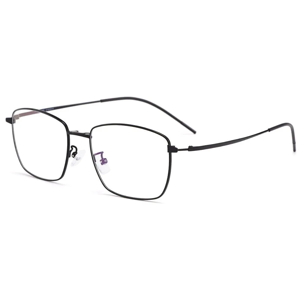 Gmei Men's Eyeglasses Clip On Sunglasses Square Titanium Alloy S9335