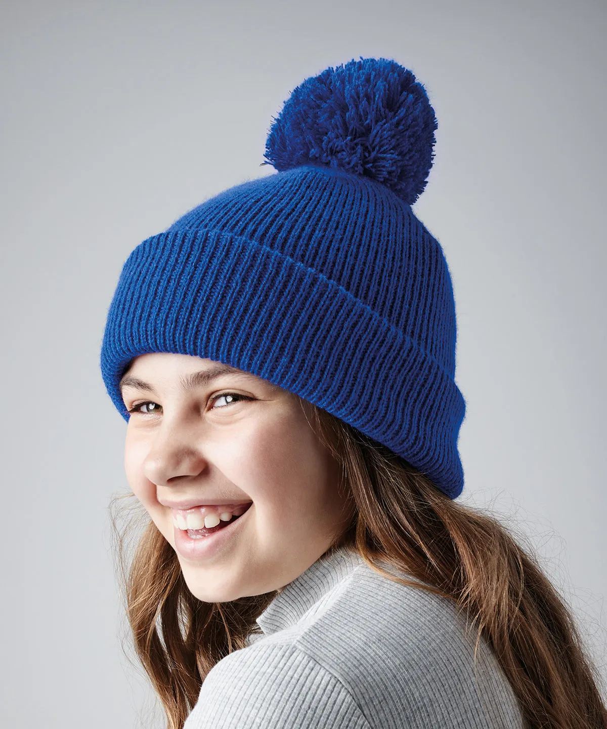 Junior reflective bobble beanie | French Navy