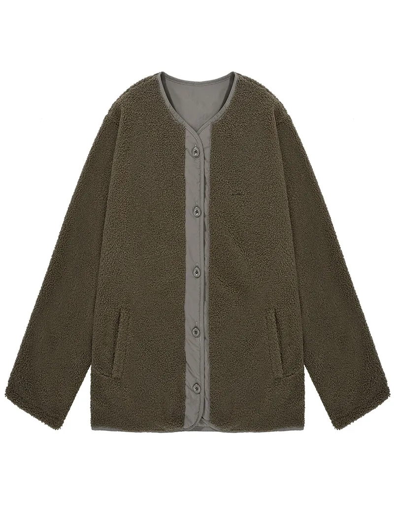 Kappy Reversible Fleece Jacket Khaki