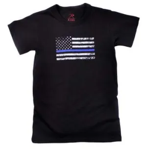 Kids Thin Blue Line US Flag T-Shirt