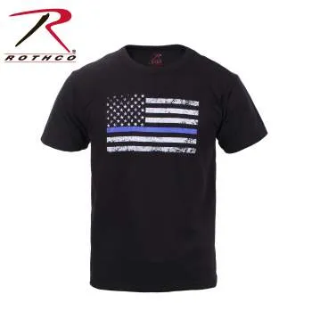 Kids Thin Blue Line US Flag T-Shirt