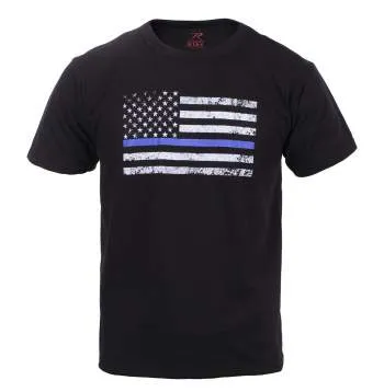 Kids Thin Blue Line US Flag T-Shirt