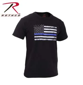 Kids Thin Blue Line US Flag T-Shirt