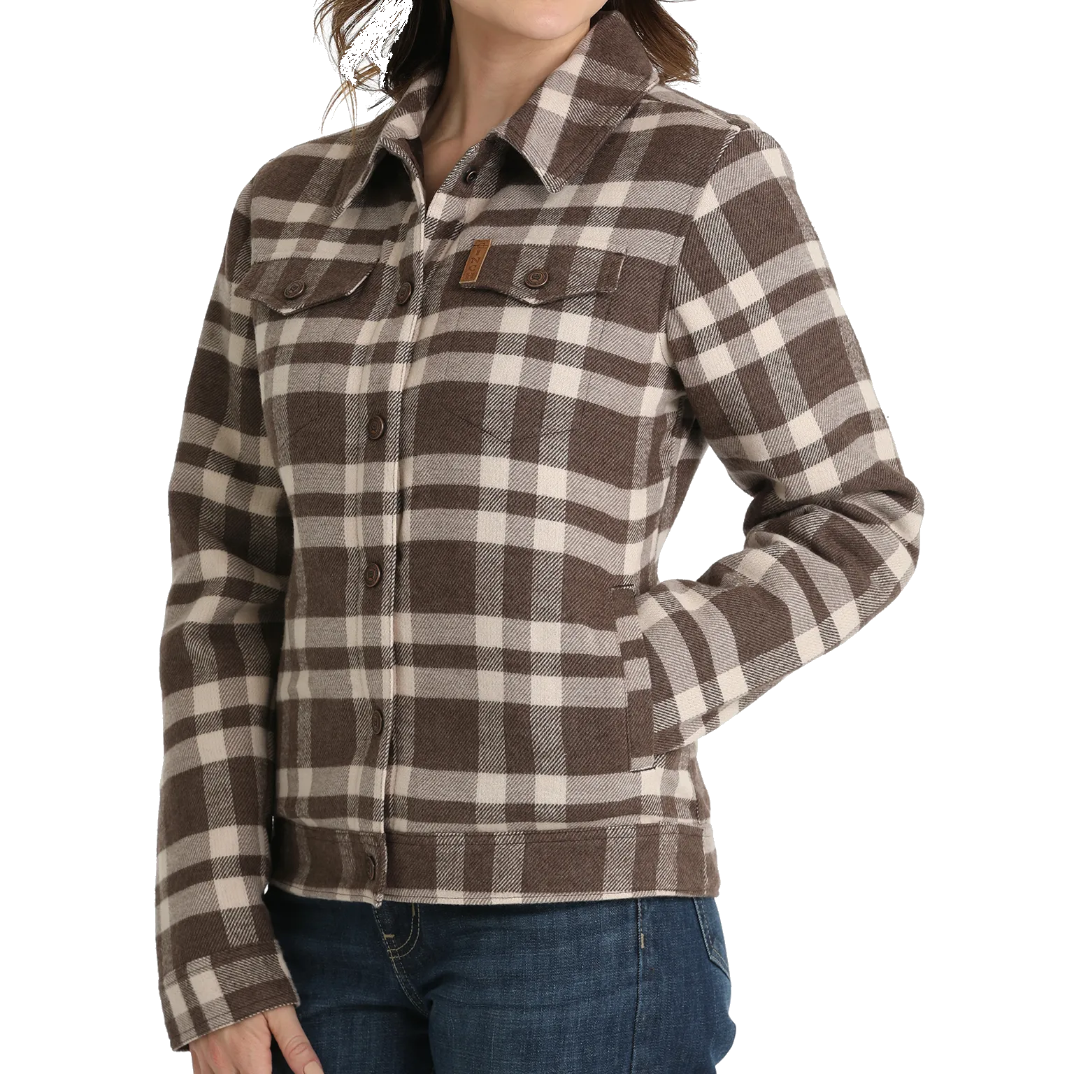 Ladies Plaid Trucker Jacket