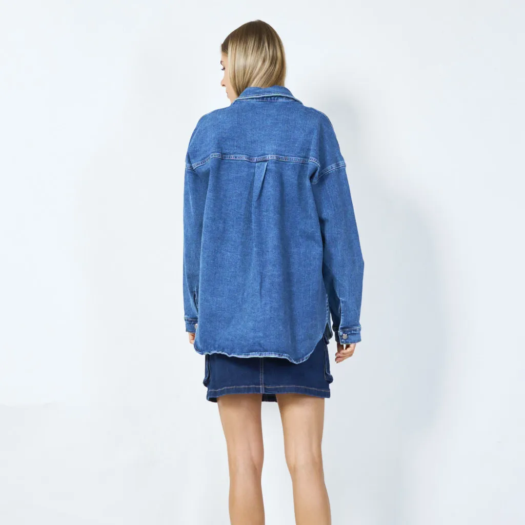 Oversized utility denim jacket wholesale