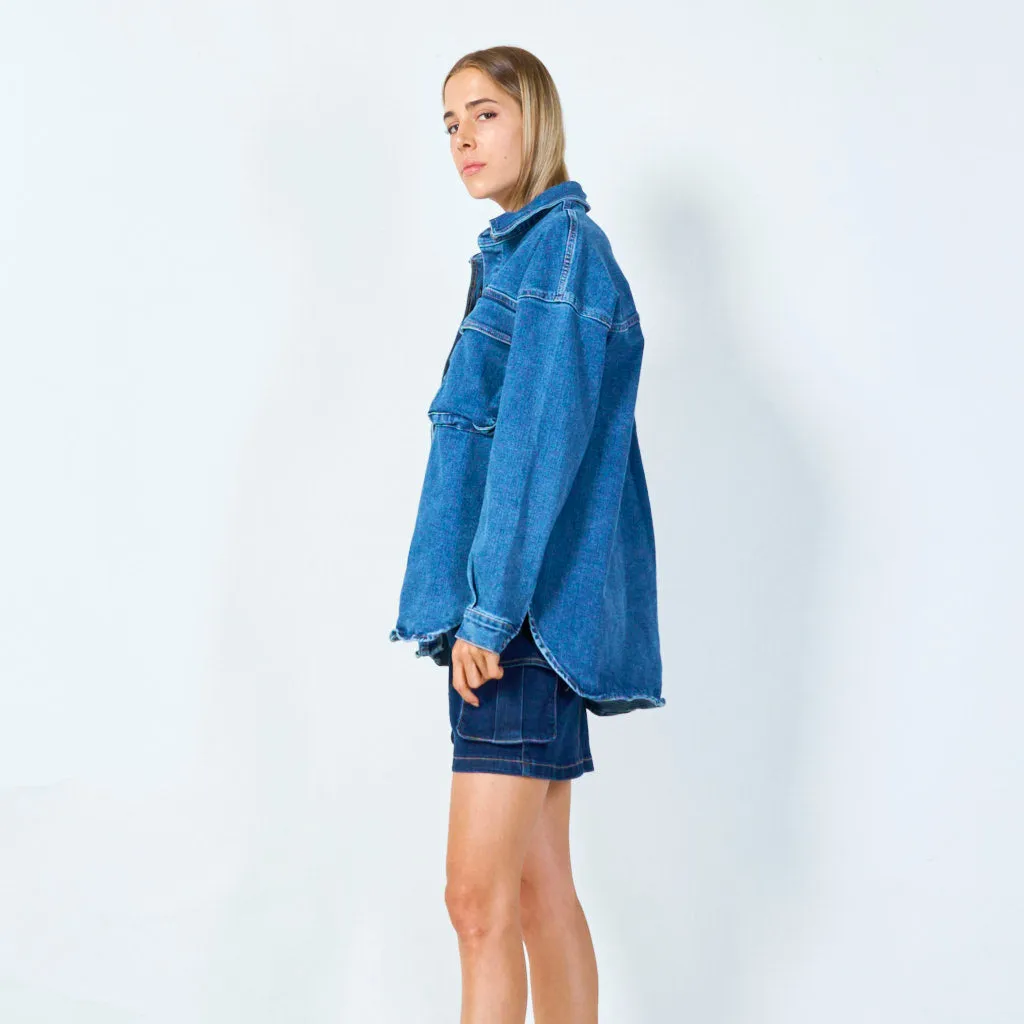 Oversized utility denim jacket wholesale