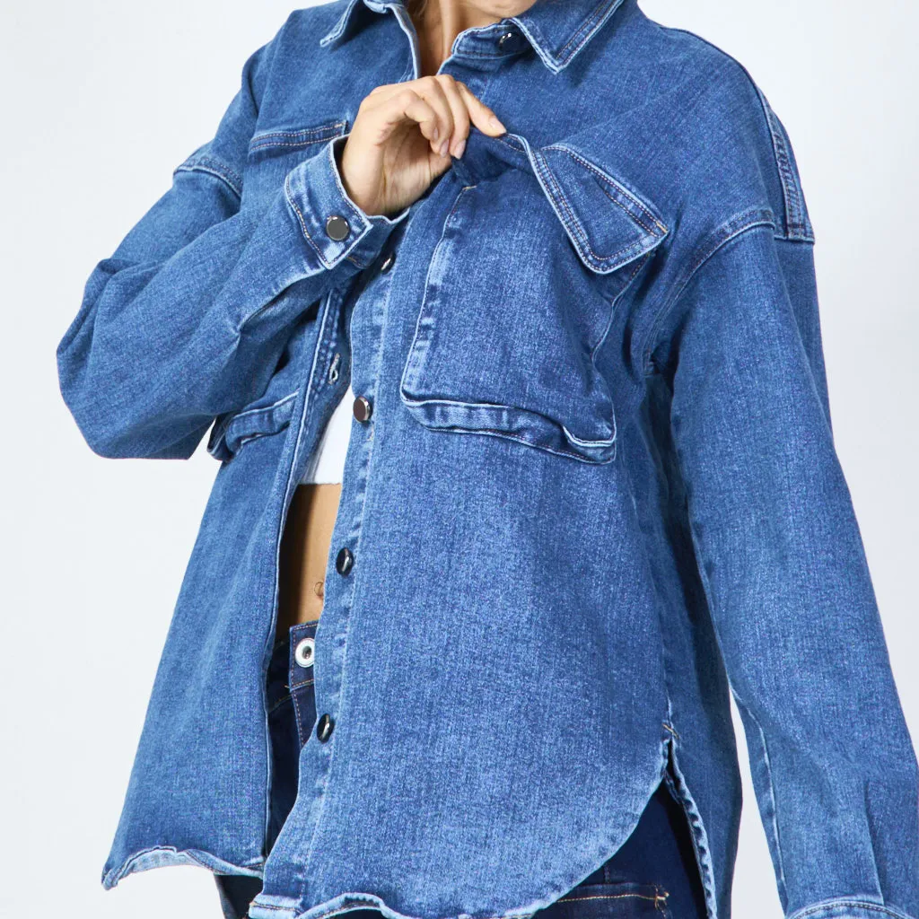 Oversized utility denim jacket wholesale