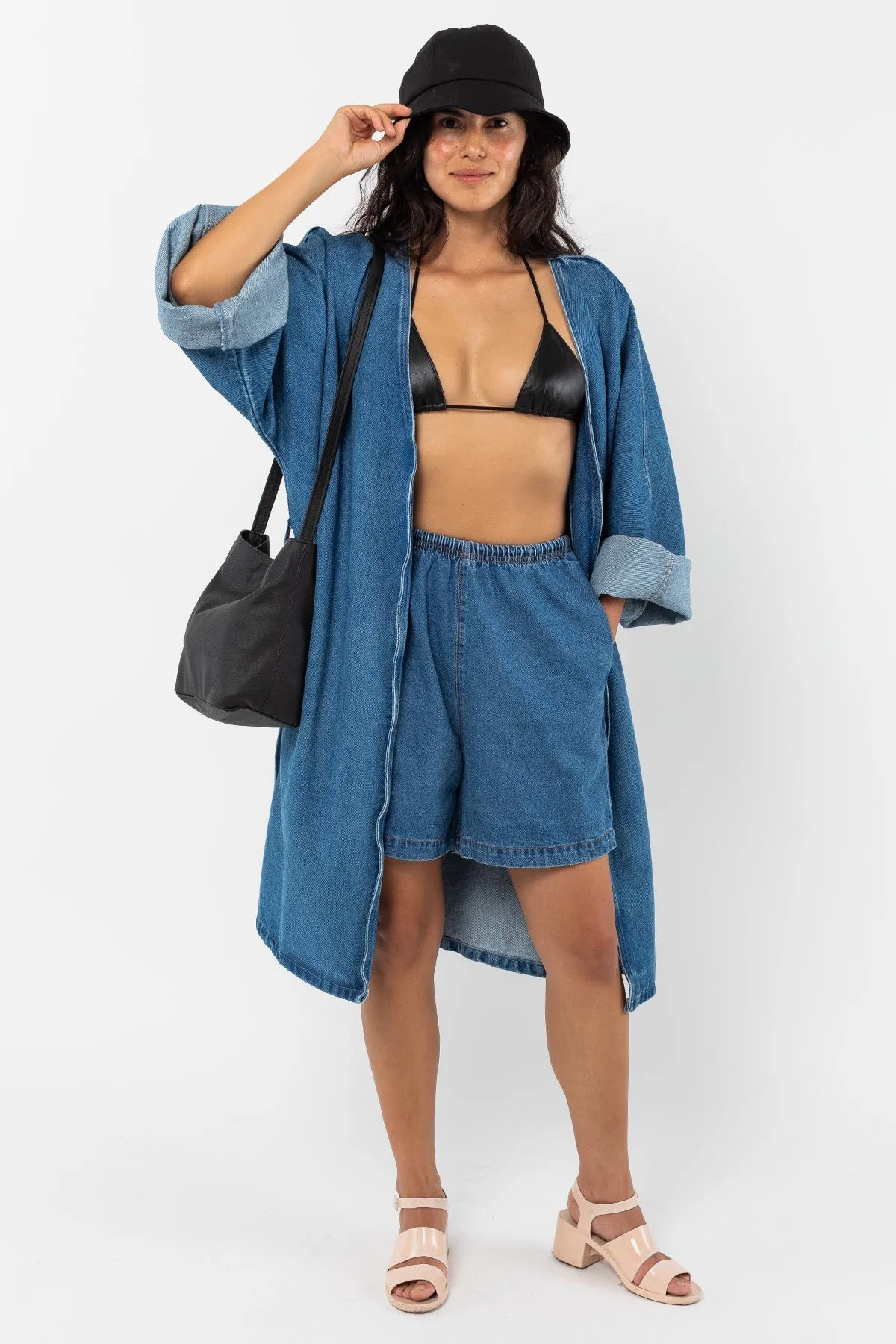 RDNW312 - The Oversized Denim Wrap Coat