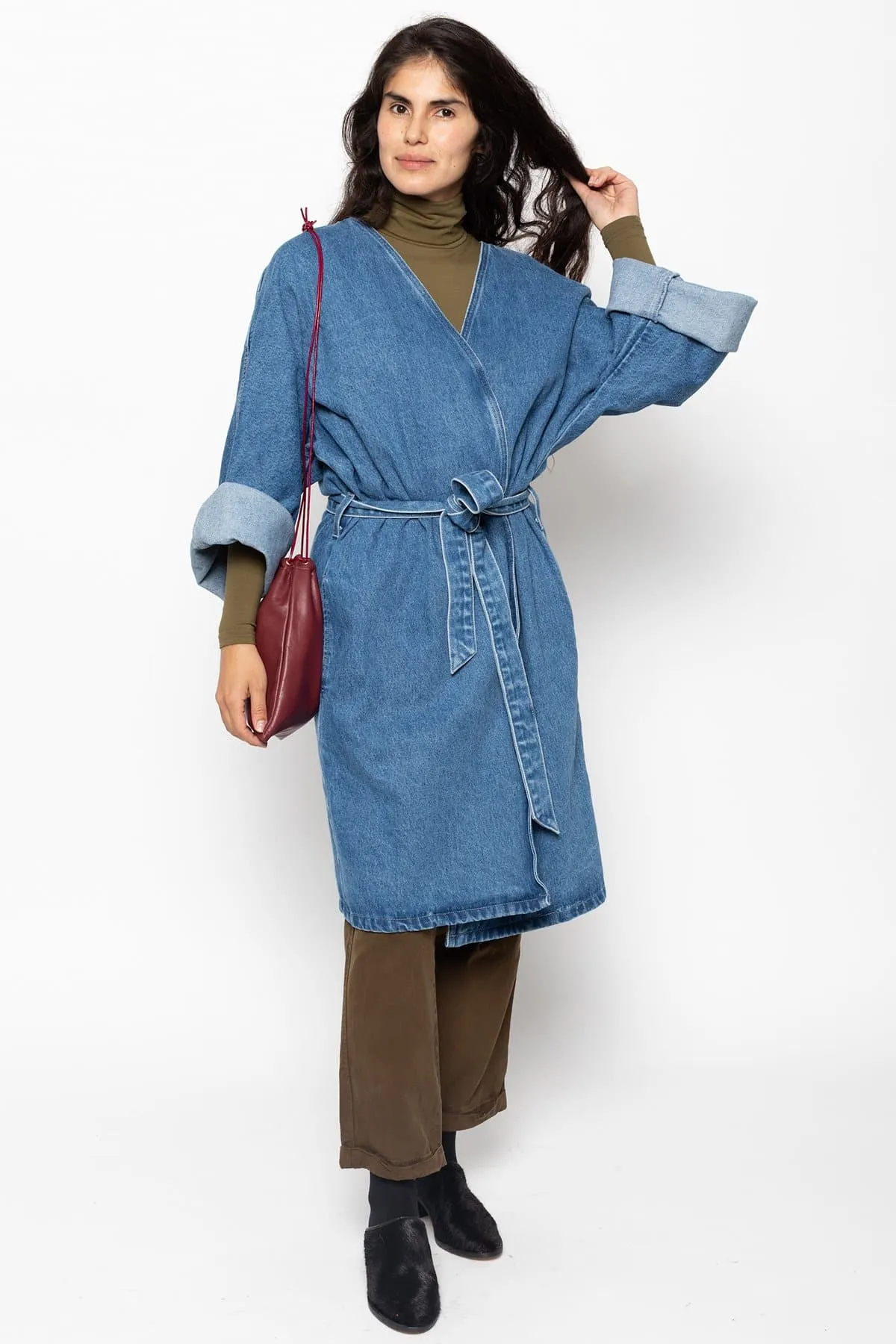 RDNW312 - The Oversized Denim Wrap Coat