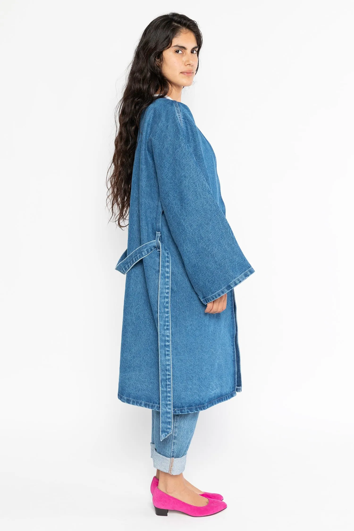 RDNW312 - The Oversized Denim Wrap Coat