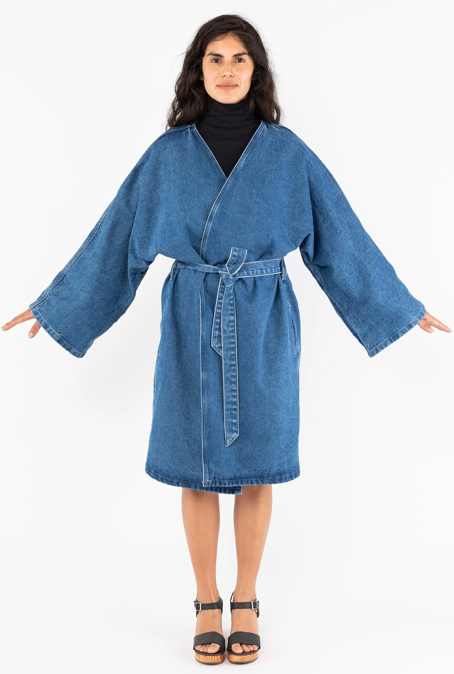 RDNW312 - The Oversized Denim Wrap Coat