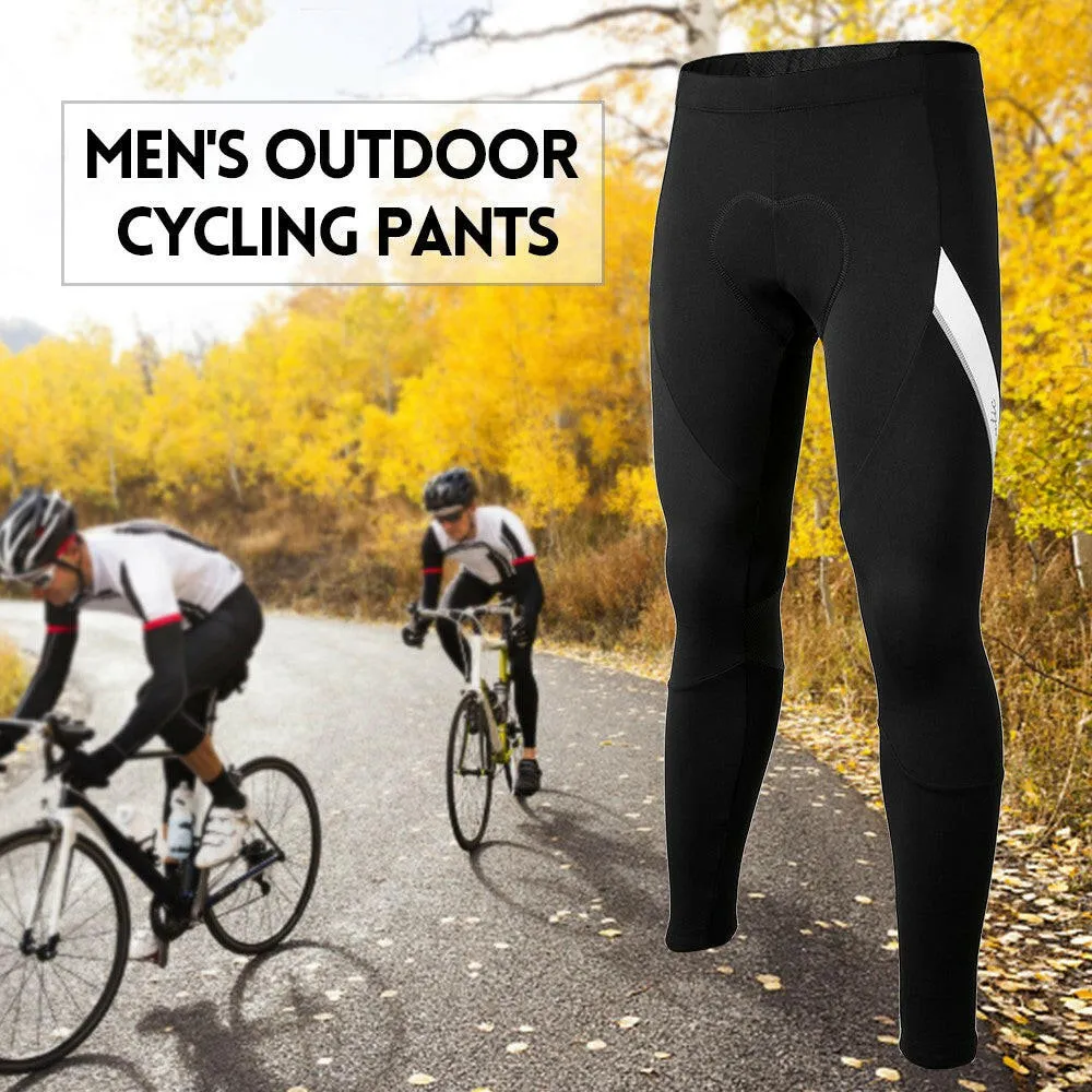 Santic Men's Outdoor Cycling Pants Winter Thermal Breathable Comfortable Trousers with Padded Cushion Riding Sportswear