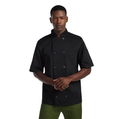 Short Sleeve Plastic Button Chef Coat CW4455