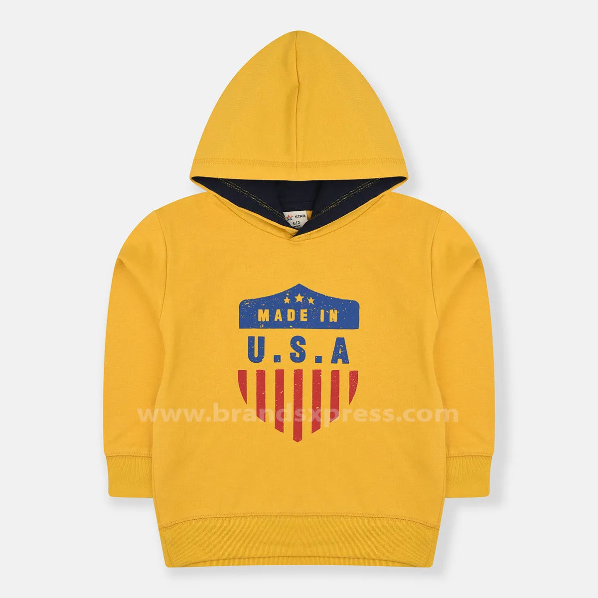 ST Made In USA Print Yellow Hoodie 8189