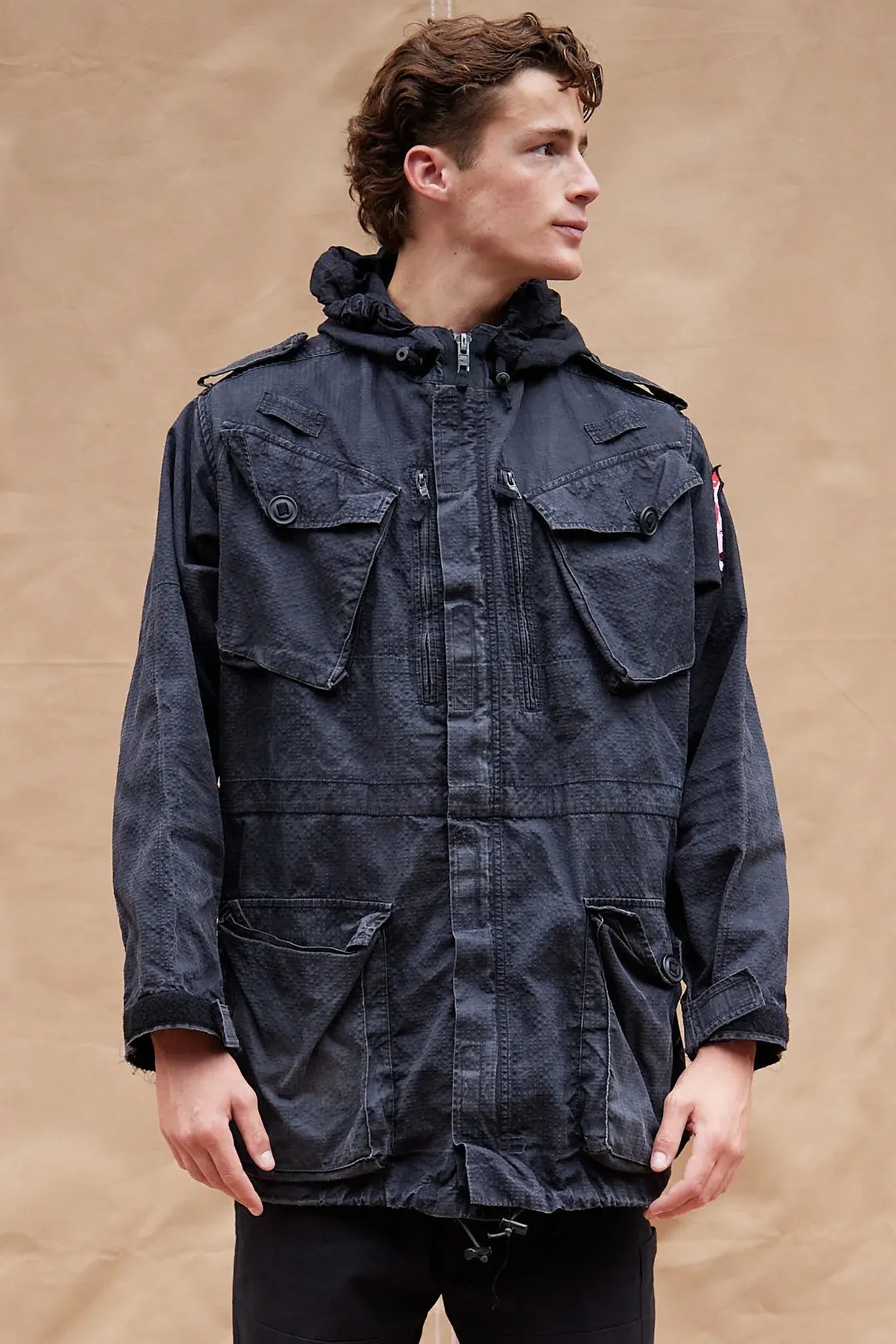 Tactical Utility Parka With Embroidered ST Logo in Black