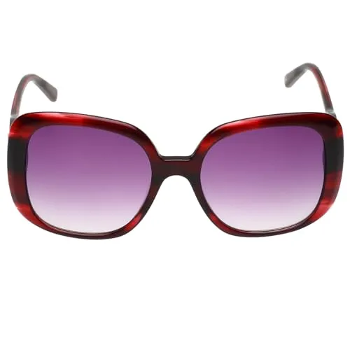 Tommy Hilfiger|Red Full-rim Frame Square Sunglasses|100% UV Protected (Uv 400) Grey Gradient Faded Lens|Women's | Medium | TH 2621 C3 WINGDGR 53 S