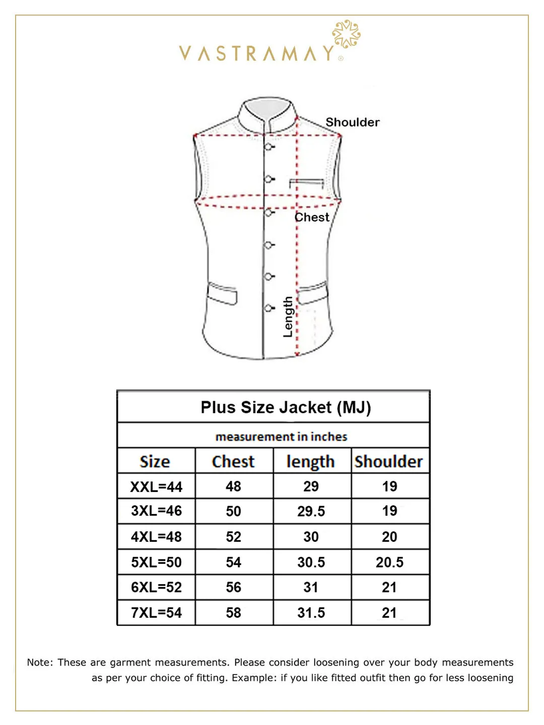 VASTRAMAY Cream and Gold Nehru Jacket