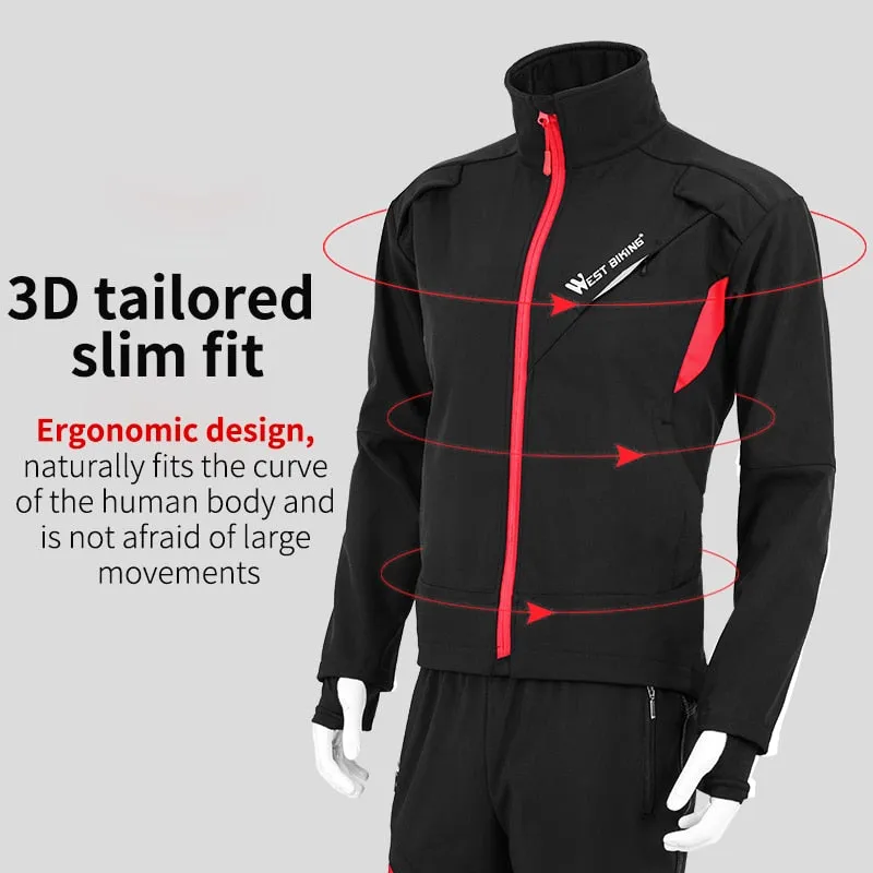 Winter Thermal Cycling Set Bicycle Jacket  Clothes Pants Outdoor Sport Suit Windproof MTB Road Bike Men Sportswear