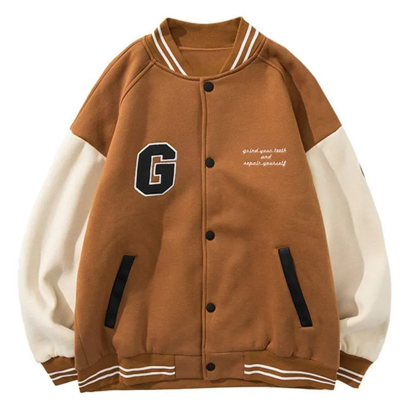 WLS Retro Letter Embroidered Vintage Jacket