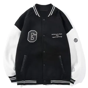 WLS Retro Letter Embroidered Vintage Jacket